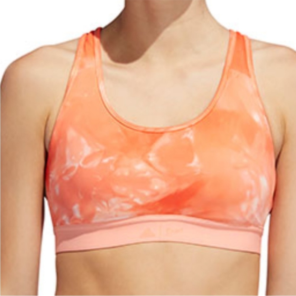 Adidas ORNG/WHT Slipover Sports Bra, S *P1054
